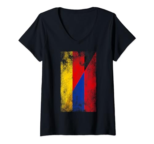Damen Deutschland Armenien Flaggen - Deutsch Armenisch T-Shirt mit V-Ausschnitt von Irreverent Tees