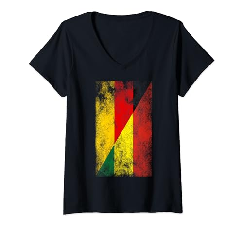 Damen Deutschland Bolivien Flaggen - Deutsch Bolivien T-Shirt mit V-Ausschnitt von Irreverent Tees
