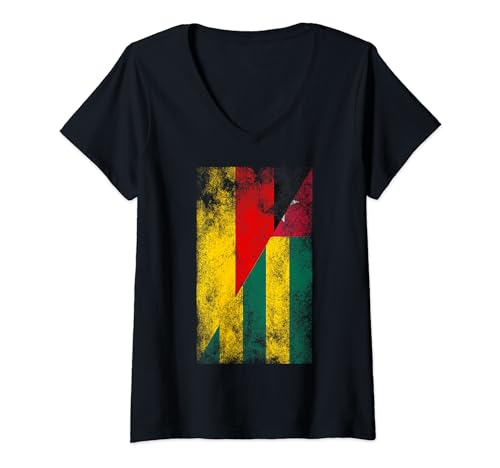 Damen Deutschland Togo Flaggen - Deutsch Togolesisch T-Shirt mit V-Ausschnitt von Irreverent Tees