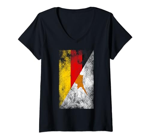 Damen Deutschland Zypern Flaggen - Deutsch Zypern T-Shirt mit V-Ausschnitt von Irreverent Tees