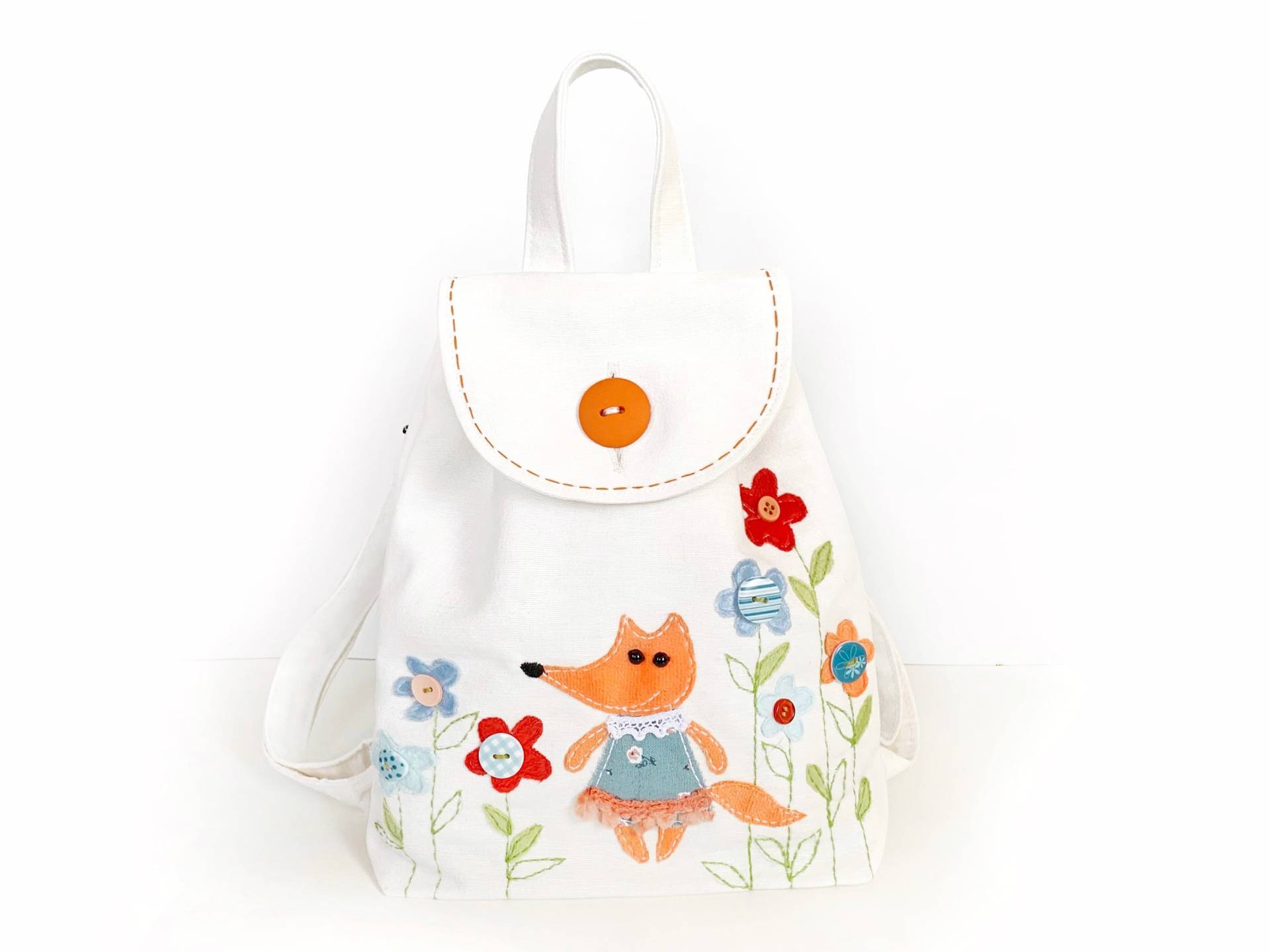 Handgemachter Rucksack Fuchs Mini Kleinkind Mädchen Kindergarten von IrunToysGift