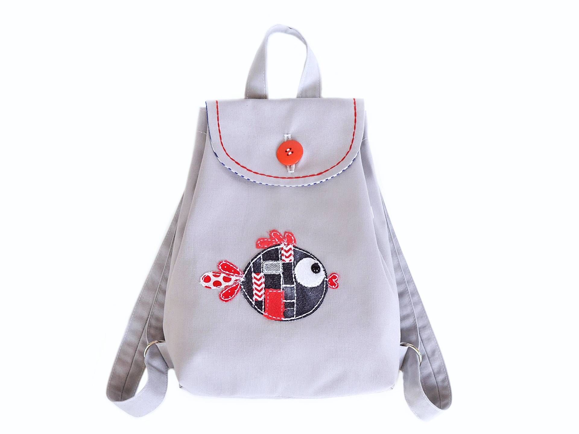 Kinder Leinen Rucksack Kleinkind Mini Canvas Fisch Kindergarten von IrunToysGift