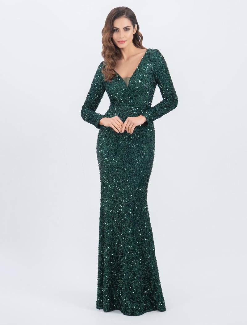 Funkelndes Paillettenkleid Adria - in Smaragdgrün Mit Einer Meerjungfrauenpassform von Irvalda