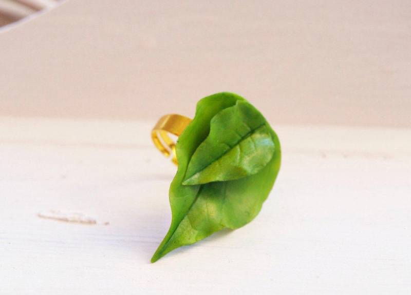 Grünes Blatt Ring - Natur Blume Charme Schmuck, Geschenk-Ideen Für Sie Grünes Blatt Ring - Natur Blume Charme Schmuck, Geschenk-Ideen Für Sie von IrynaFleur