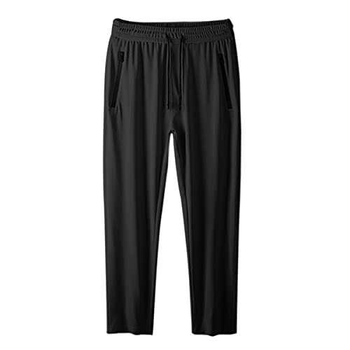 Irypulse Herren Leichte Jogginghose Männer Sporthose Sweathose Lange Hose Freizeithosen Dünn Atmungsaktiv Trainingshose Weich (Schwarz-6XL) von Irypulse