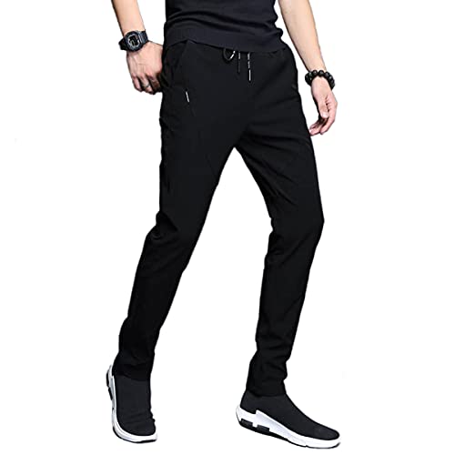 Irypulse Herren Leichte Jogginghose Männer Sweathose Sporthose Lange Hose Freizeithosen Dünn Atmungsaktiv Trainingshose Weich (Schwarz01-XL) von Irypulse