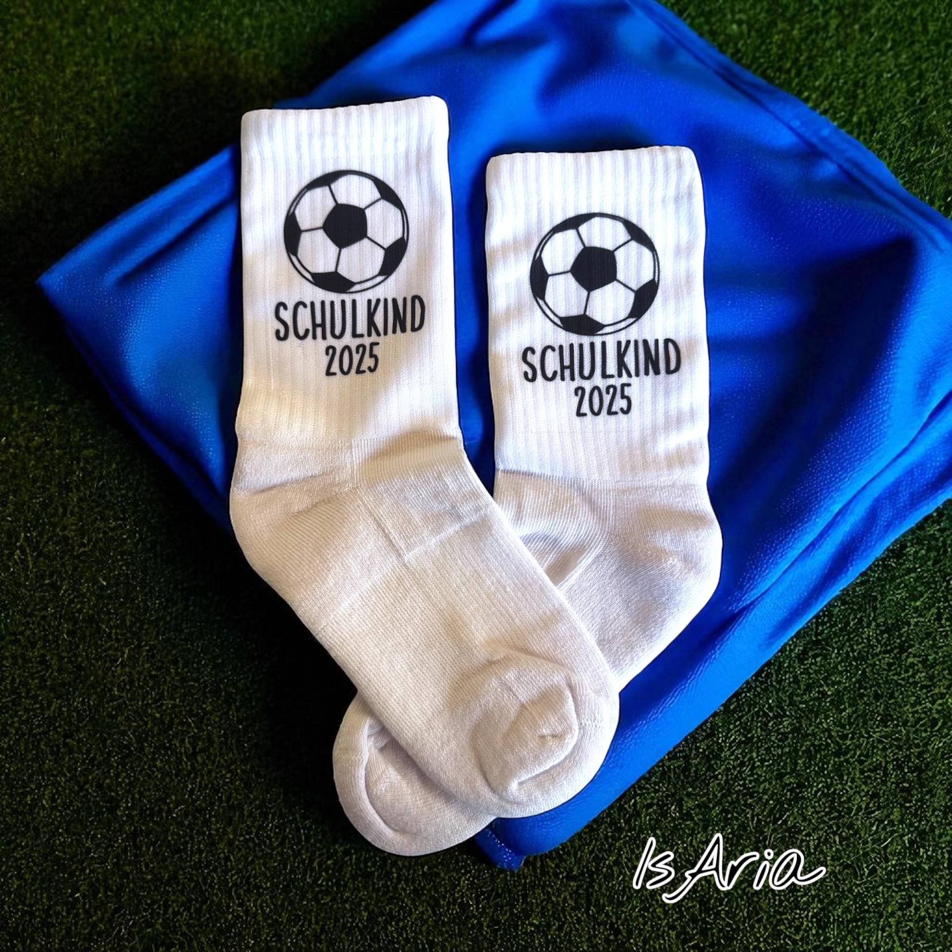 Schulkind Socken/ 2025 /Fussball/Tennissocken/Geschenkidee Zum Schulanfang/Zur Einschulung/Jungs von IsAriaHerzUndFaden