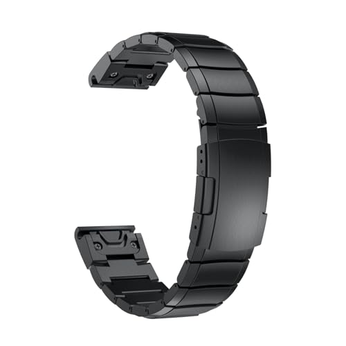 Armband für Garmin Fenix 8 43mm Armband Metall Damen Herren, Metallarmband Quick-Fit 20mm Edelstahl Armbänder Sport Ersatzarmband Uhrenarmband für Garmin Fenix 8 43mm Ersatzbänder (Schwarz) von IsMoon