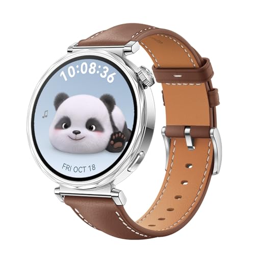 GT5 41mm Armband Kompatibel mit Huawei Watch GT 5 41mm Armband Leder Damen Herren, 18mm weiches Lederarmband Armbänder Sport Ersatzarmband Uhrenarmband für Huawei Watch GT 5 41mm Ersatzbänder von IsMoon