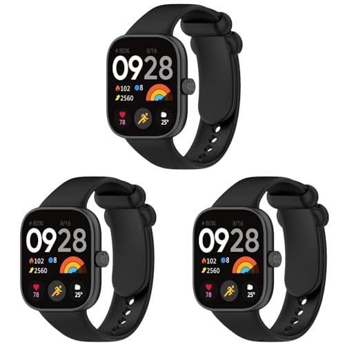 3 Stück Armband für Xiaomi Smart Band 8 Pro Armband Damen Herren, Weiches Silikon Armbänder Wasserdichtes Sport Uhrenarmband Verstellbares Ersatzarmband für Xiaomi Smart Band 8 Pro von IsMoon