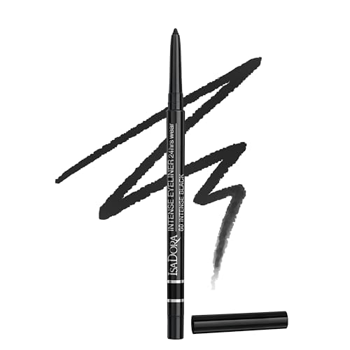 IsaDora Kajal Wasserfest Schwarz Intense 24H - Starker Halt ohne zu verwischen - Lidstrich Stift Ideal für Smokey Eyes - Kajalstift schwarz wasserfest - Besonders einfaches Auftragen von Isadora