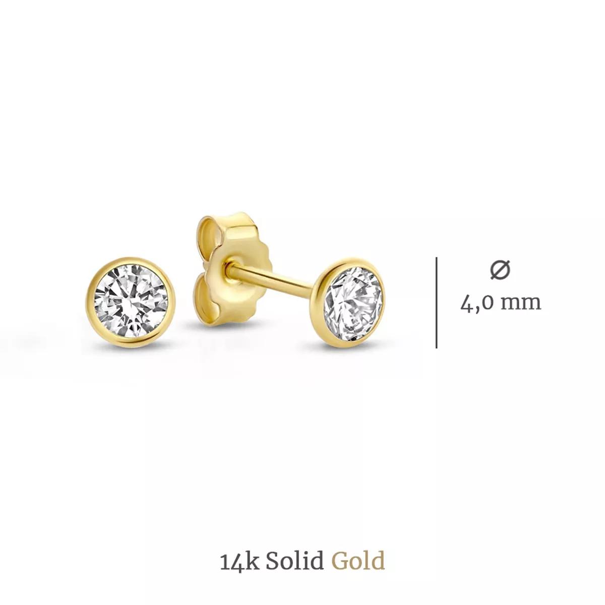 Isabel Bernard Ohrringe - Rivoli Juliette 14 Karat Ear Studs With Zirconia - Gr. unisize - in Gold - für Damen von Isabel Bernard