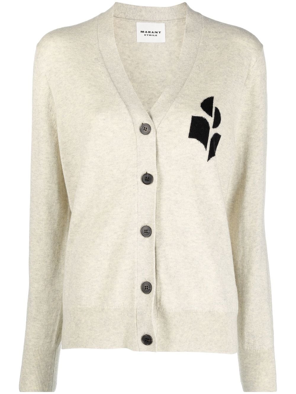 MARANT ÉTOILE Intarsien-Cardigan mit Logo - Grau von MARANT ÉTOILE