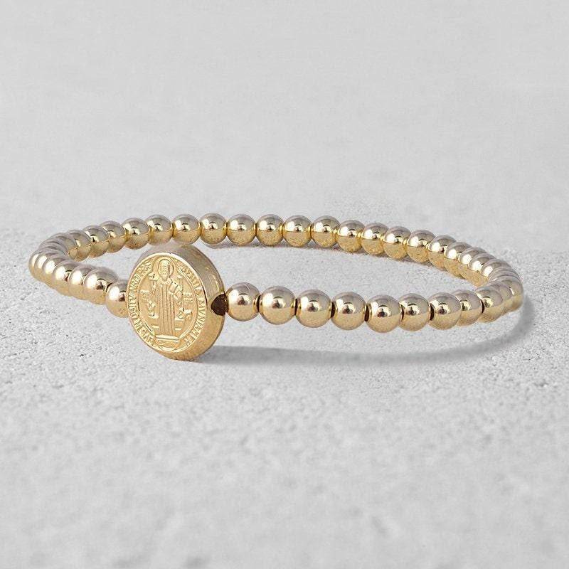 "Elegantes St Benedikt Armband "Gold Filled" - Religiöser Charm Von Isabella Celini." von IsabellaCelini