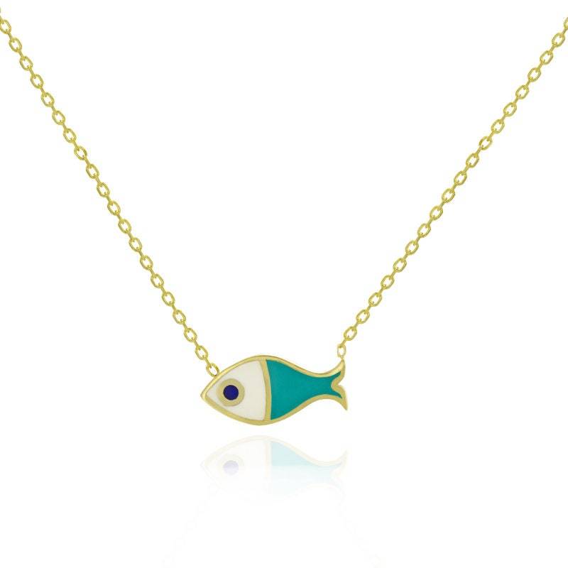 Evil Eye Halskette, Fisch Emaille Good Luck Eye, Emaille, Isabella Celini, Layer Geschenk Für Frau von IsabellaCelini