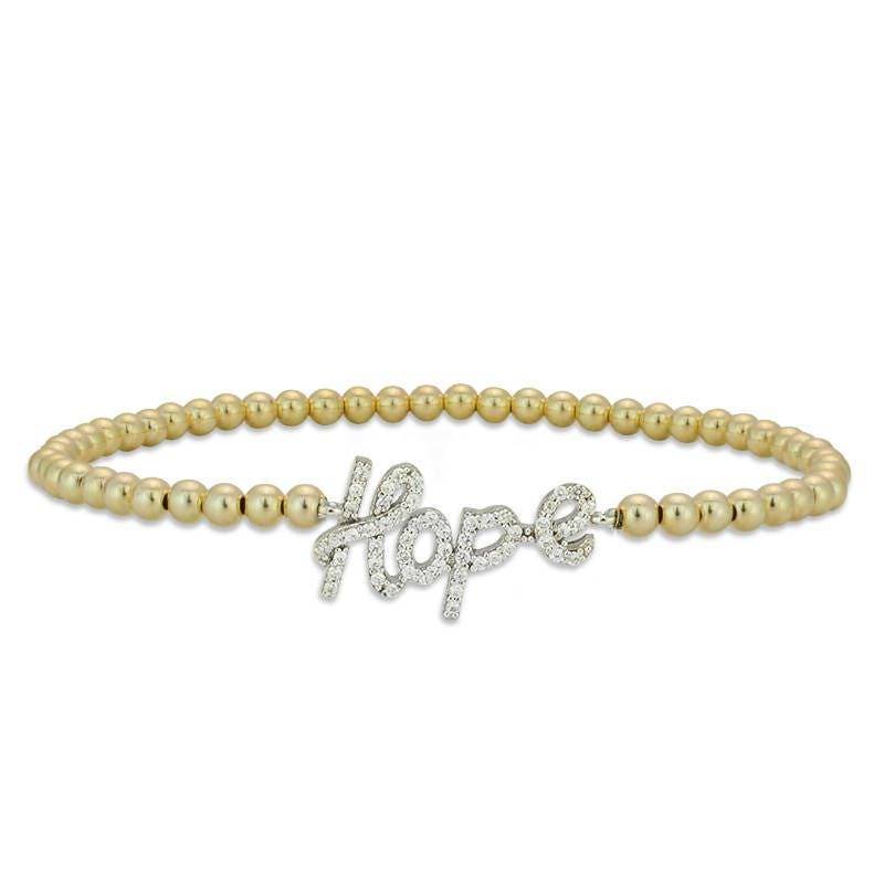 Gold Filled Inspirational Hope Anhänger Armband - Einfacher Stretch Schmuck von IsabellaCelini