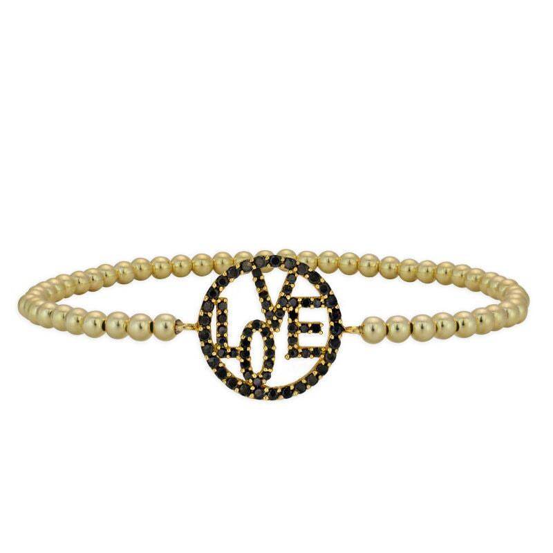 Gold Filled Love Anhänger Armband Mit Zirkonia Detail - Stapelbare Perlen Design Für Sie von IsabellaCelini