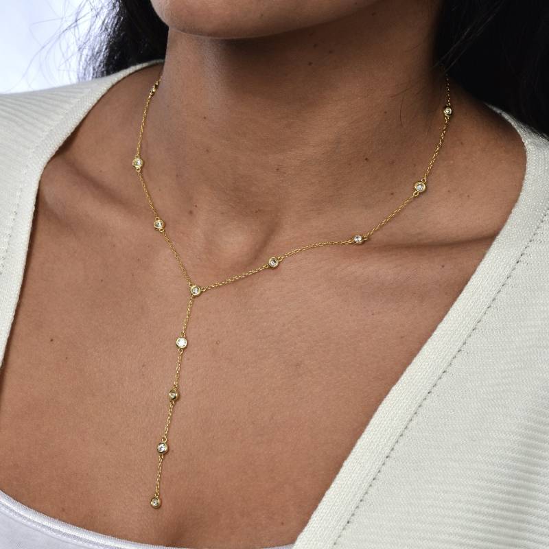 Kubikzirkonia Perlen Tropfen Halskette, Isabella Celini, Tolle Geschenkidee, Zierliche Halskette von IsabellaCelini