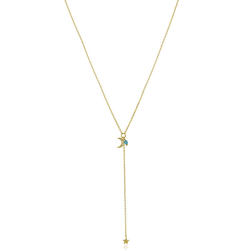 Sterling Silber Halbmond Stern Halskette, Isabella Celini, Zierliche Und Mond Halskette von IsabellaCelini