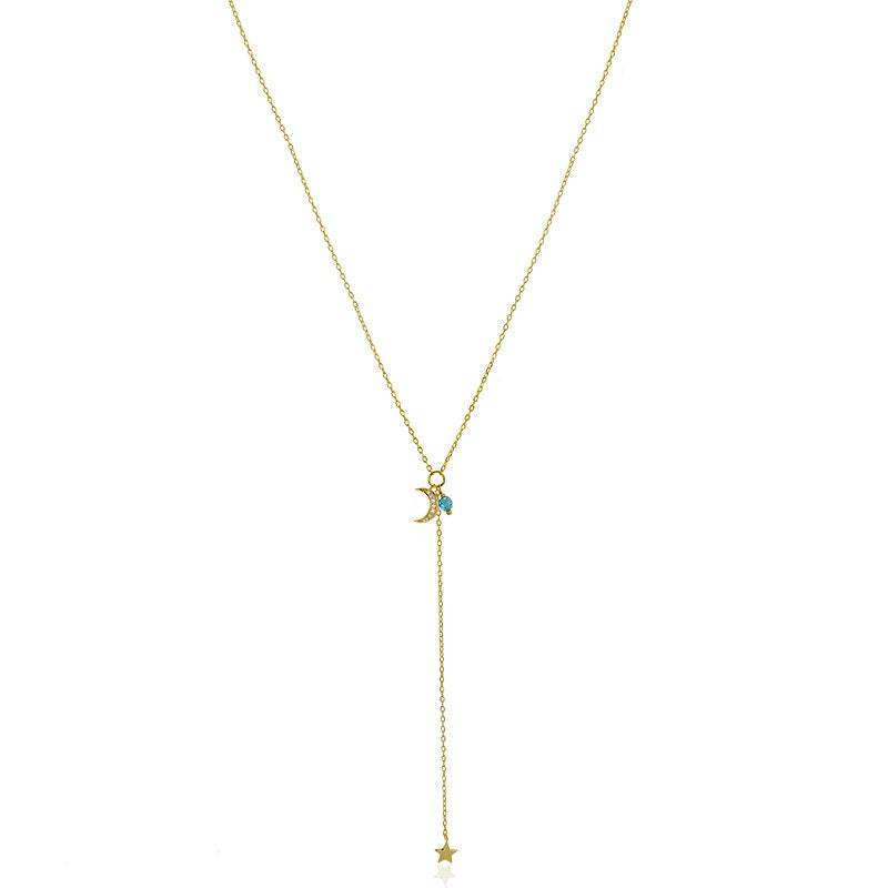 Sterling Silber Halbmond Stern Halskette, Isabella Celini, Zierliche Und Mond Halskette von IsabellaCelini