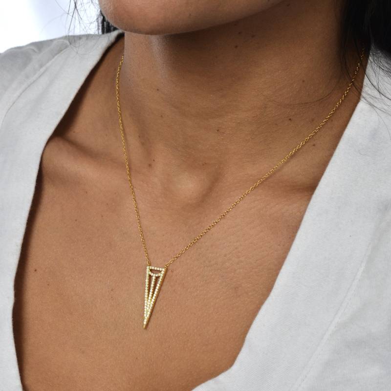 Zarte Silberkette Peace Zeichen Halskette - Kette Mit Funkelnden Cz von IsabellaCelini