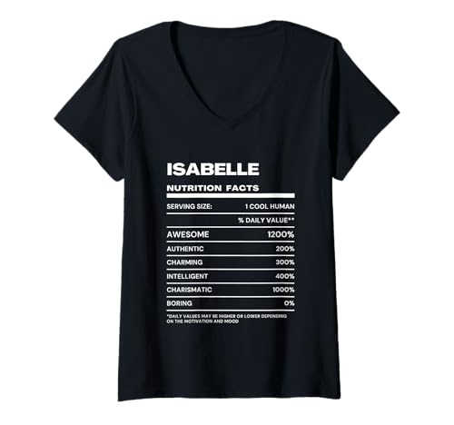 Damen Isabelle Durchschnittliche Nährwerte Name Lustig T-Shirt mit V-Ausschnitt Damen Isabelle Durchschnittliche Nährwerte Name Lustig T-Shirt mit V-Ausschnitt von Isabelle Nutrition Facts Name Funny Birthday