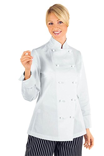 Isacco Meister – Damen Jacke Chef Koch weiß 100% Baumwolle Gr. XXL, Weiß - weiß von Isacco