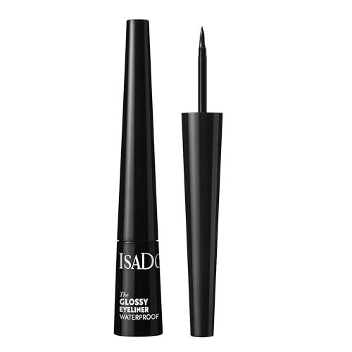 IsaDora Eyeliner Wasserfest Schwarz - Liquid Lidstrich Stift mit Wet-Look Finish - Leichtes Auftragen (Chrome Black) von Isadora