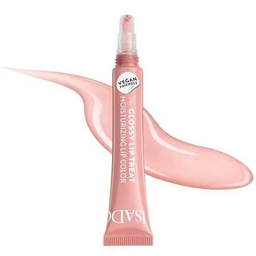 IsaDora Glossy Lip Treat Lipgloss - Pflegender Lip Gloss für volle Lippen - Stimuliert Kollagenbildung - Einzigartiger Glanz ohne zu kleben - Vegan mit Shea-Butter - Silky Pink von Isadora