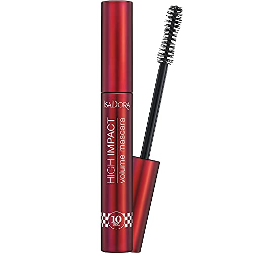 IsaDora High Impact Volume Mascara Black 30 Black Speed – Vegan Make-up für empfindliche Augen - Cruelty Free Make-up False Lash Effekt Volumen Mascara Wasserdicht – Schwarz 9 ml von Isadora