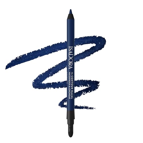 IsaDora Perfect Contour Kajal - Starker Halt ohne zu verwischen - Kajalstift ideal für Smokey Eyes - Hochpigmentiert und Hypoallergen - Einfaches Auftragen - Lidstrich Stift - Dark Blue von Isadora