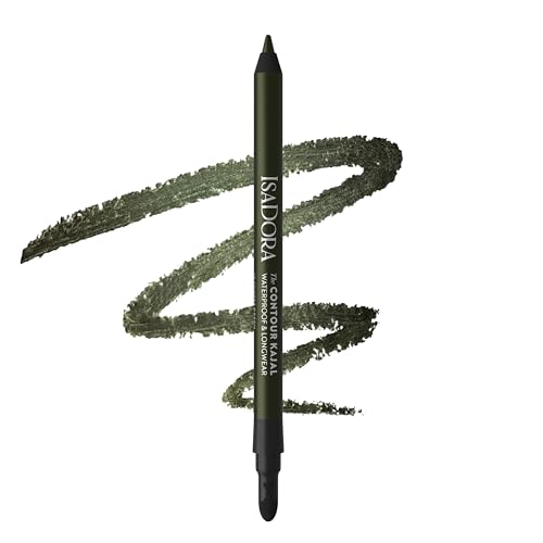 IsaDora Perfect Contour Kajal - Starker Halt ohne zu verwischen - Kajalstift ideal für Smokey Eyes - Hochpigmentiert und Hypoallergen - Einfaches Auftragen - Lidstrich Stift - Forest Green von Isadora