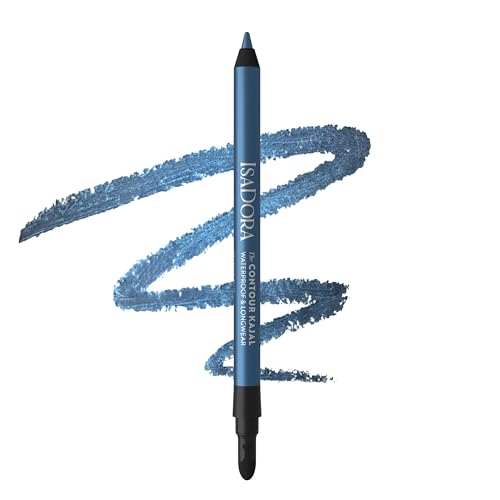 IsaDora Perfect Contour Kajal - Starker Halt ohne zu verwischen - Kajalstift ideal für Smokey Eyes - Hochpigmentiert und Hypoallergen - Einfaches Auftragen - Lidstrich Stift - Light Blue von Isadora