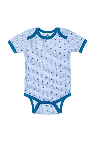 Isar-Trachten Babybody Body Kurzarm mit Hirschen 100% Baumwolle für Jungen in Hellblau, Größe 86 von Isar-Trachten