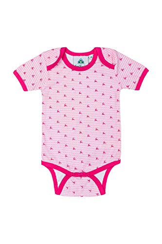 Isar-Trachten Babybody Body Kurzarm mit Hirschen 100% Baumwolle für Mädchen in Rosa, Größe 98 von Isar-Trachten