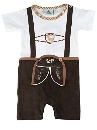 Isar-Trachten Babybody Lederhose Body Baby (80, braun11) von Isar-Trachten