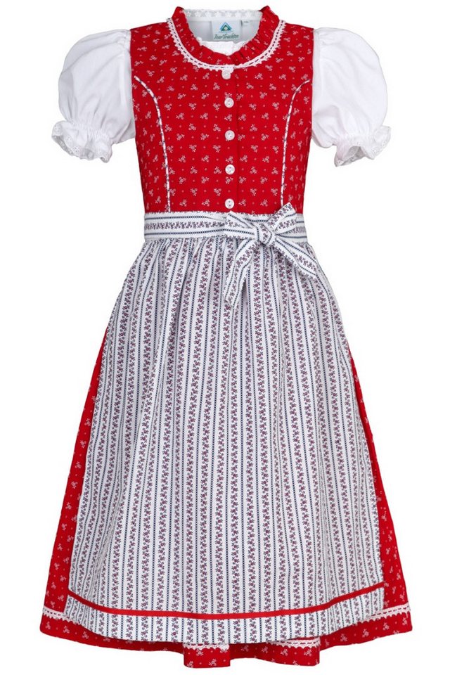 Isar-Trachten Dirndl Kinderdirndl 3tlg. - BEPPINA - himbeer, rot von Isar-Trachten