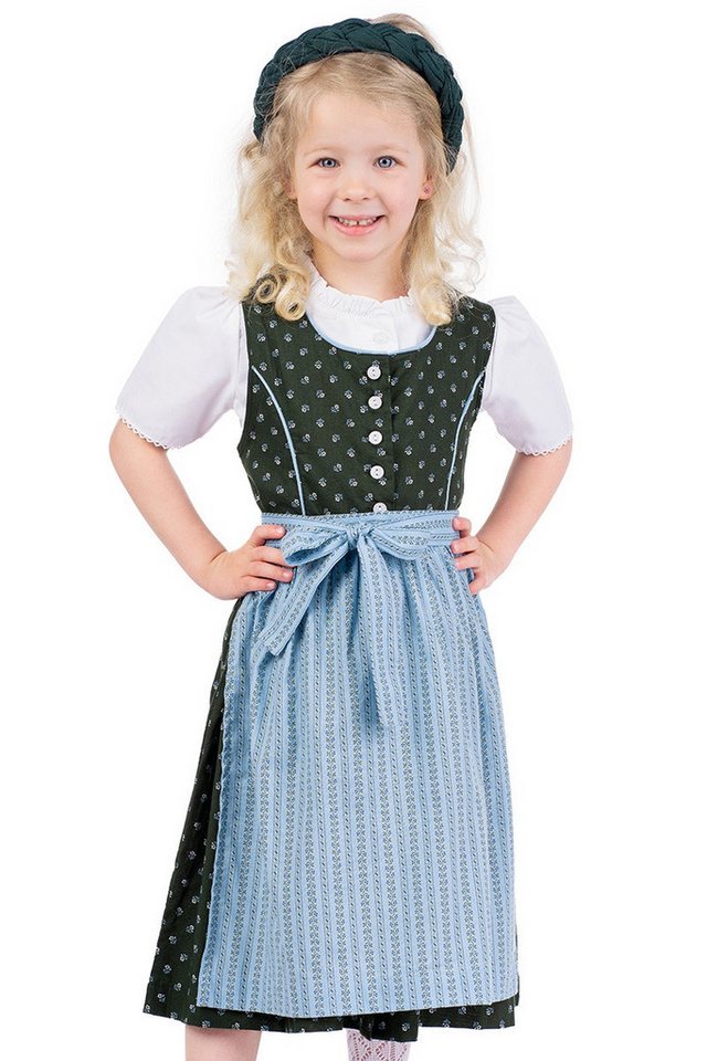 Isar-Trachten Dirndl Kinderdirndl 3tlg. - BIBIANA - tanne/hellblau von Isar-Trachten