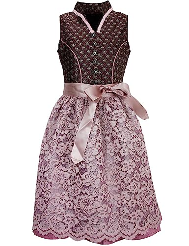 Isar-Trachten Jugend Dirndl Beatrice Spitzenschürze 63652 | Beere Rosa 164 von Isar-Trachten