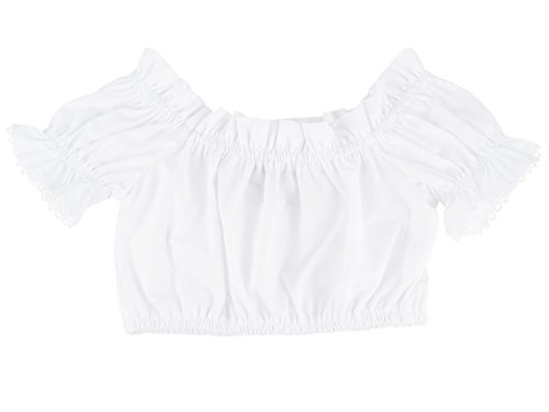 Isar-Trachten Jugenddirndlbluse Kurzarm 70729 Dirndlbluse Jugendliche (134, weiß) von Isar-Trachten