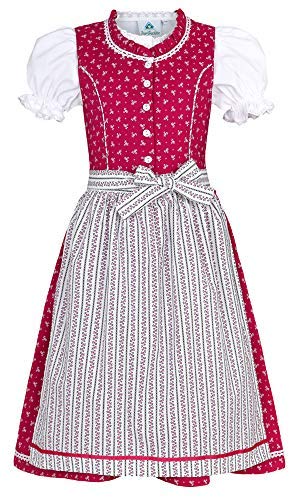 Isar-Trachten Kinder Dirndl Julienne - Pink Gr. 104 von Isar-Trachten