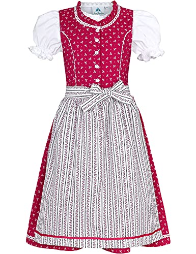 Isar-Trachten Kinder Dirndl Julienne - Pink Gr. 110 von Isar-Trachten