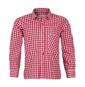 Isar-Trachten Kinder Hemd | Hemd kariert Gute Passform | Kinderhemd aus Baumwolle (rot, 128) von Isar-Trachten