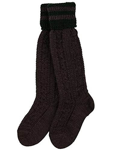Isar-Trachten Kinder Kniestrümpfe zur Lederhose | Braun/Grün Gr. 23-24 von Isar-Trachten