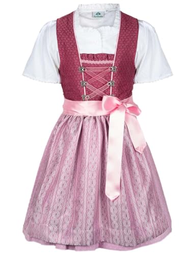 Isar-Trachten Kinderdirndl 43134 Beere | Süßes Dirndl mit Bluse und Schürze | Mädchen (DE/NL/SE/PL, Numerisch, 158, Regular, Beere) von Isar-Trachten