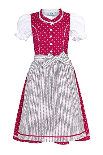 Isar-Trachten Kinderdirndl Ida rot oder pink (pink, 146) von Isar-Trachten