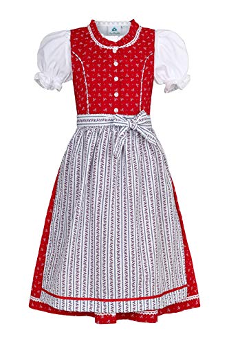 Isar-Trachten Kinderdirndl Ida rot oder pink (rot, 110) von Isar-Trachten