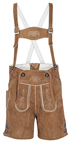 Isar-Trachten Kurze Kinder Lederhose Tobias - Beige Gr. 164 von Isar-Trachten