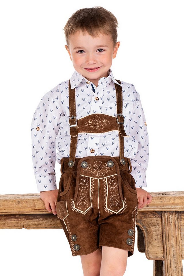 Isar-Trachten Lederhose Lederhose Kinder - JANNIS - kamel von Isar-Trachten
