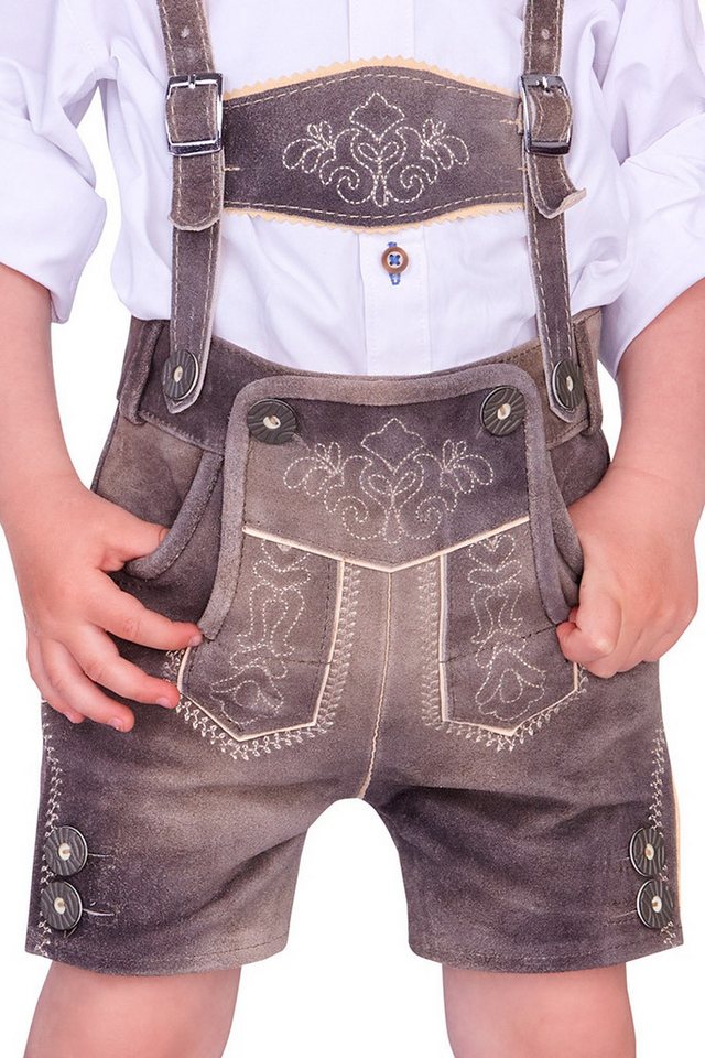 Isar-Trachten Lederhose Lederhose Kinder - JANNIS - schiefer von Isar-Trachten